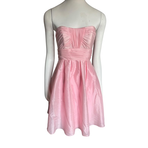 Pink Strapless Dress Party Cocktail Formal Occasion Fit and Flare - Picture 4 of 7